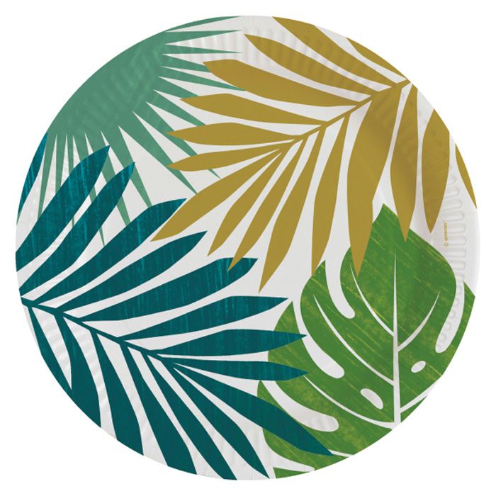 Monstera & Palm Plates 8x - 23 cm