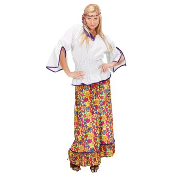Ladies' Hippie Set with Long Floral Skirt