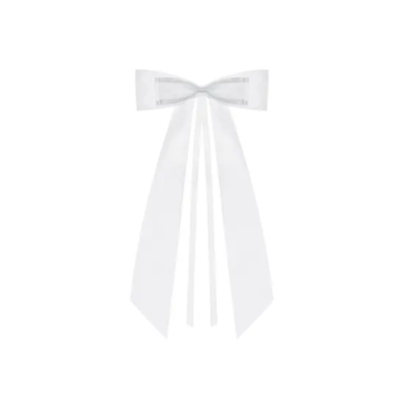 White satin bows 4x - 14 cm