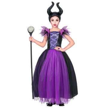 Witch Dress with Horns for Girls