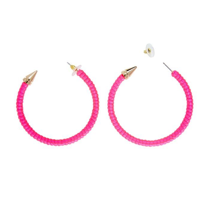 80s Hoop Earrings Pink