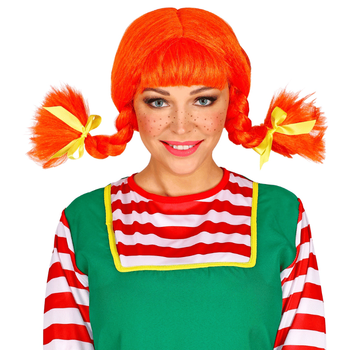 Orange wig with braids
