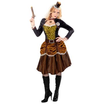 Steampunk Dress in Gold and Brown