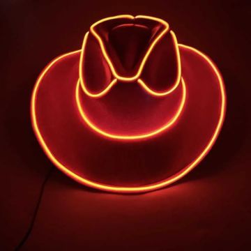 Fun cowboy rave hat with LED Orange
