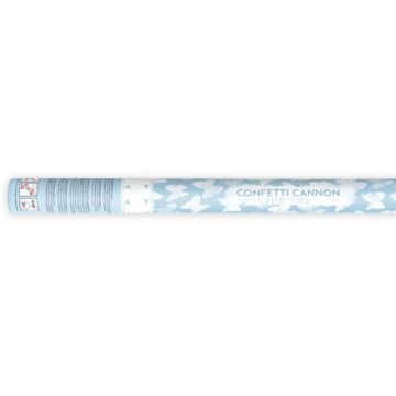 Confetti tube with white butterflies 60 cm