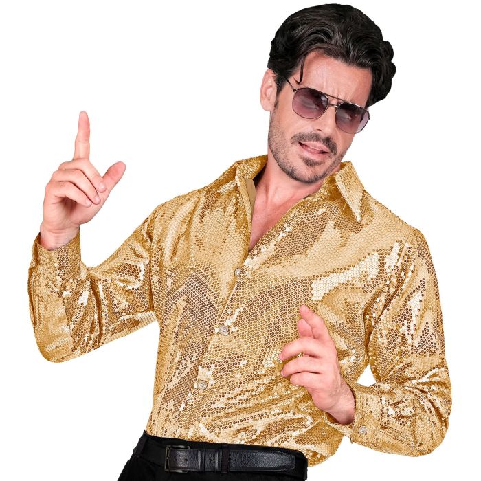 Gold Sequin Shirt for Men