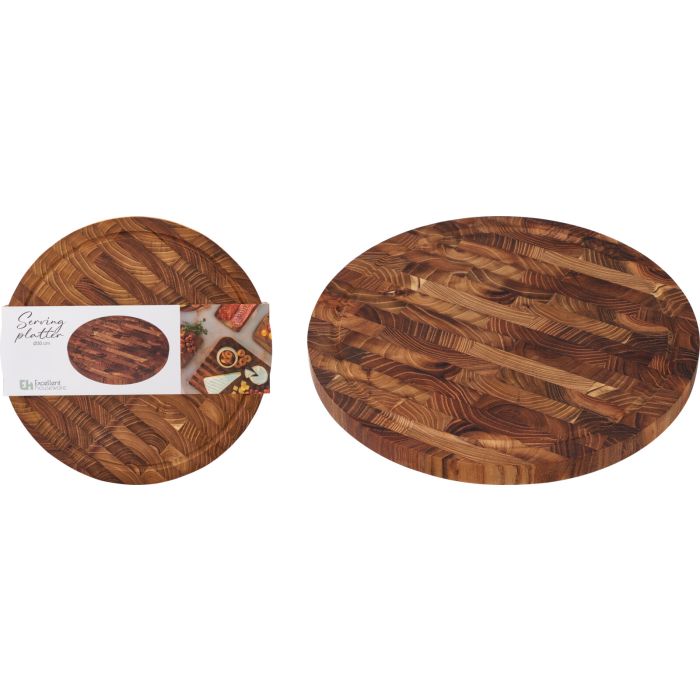 Round Teak Serving Board Ø 30 cm