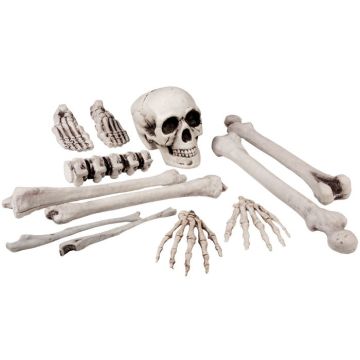 Halloween skull and bones skeleton 12 pieces - 40 cm