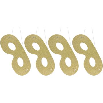 Gold glitter eye mask 4x - 21x7.5 cm