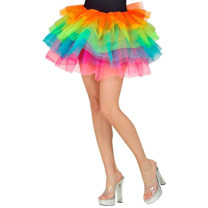 Neon Rainbow Tulle Skirt - 45 CM