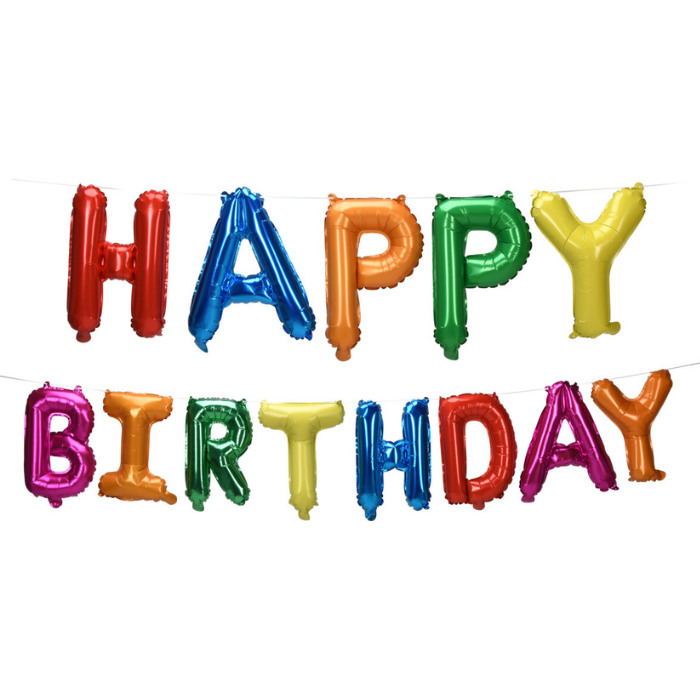 Happy birthday foil balloon 36x22 cm