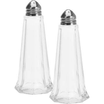 Glass salt and pepper set