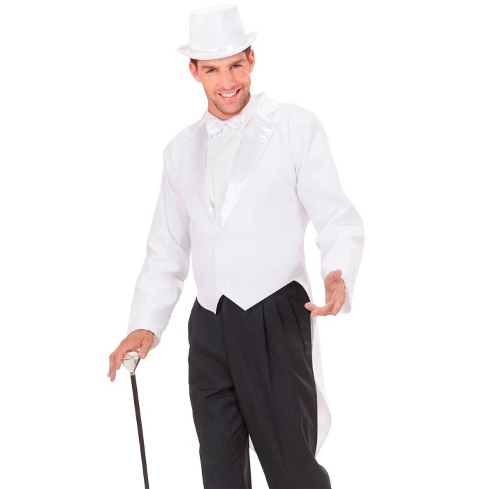White dinner jacket with satin collar for men