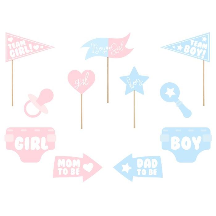 Gender reveal photo booth props 11x