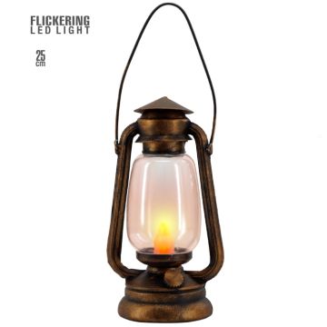 LED lantern 25 cm brown 