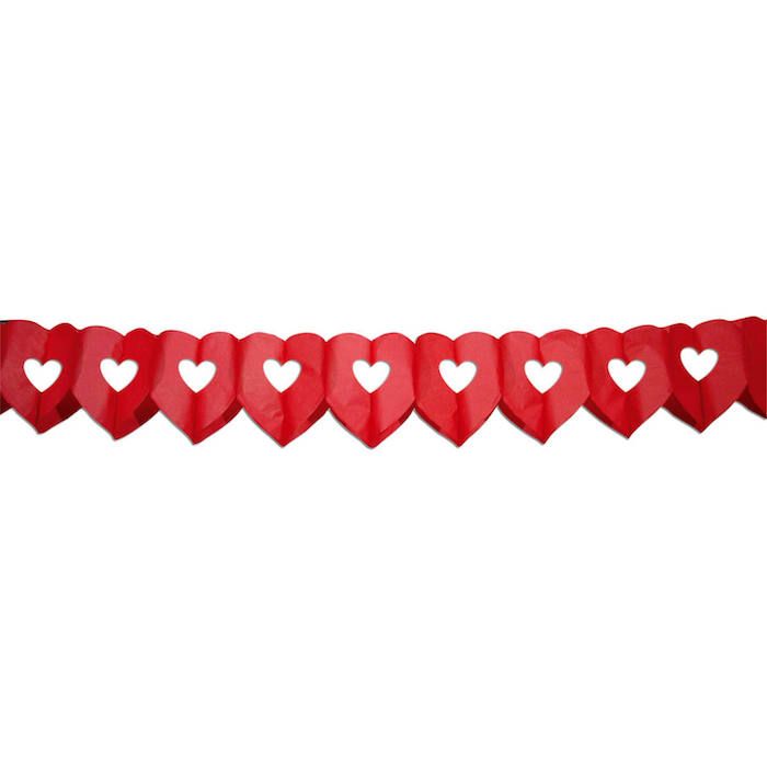Red Double Heart Garland - 6 m