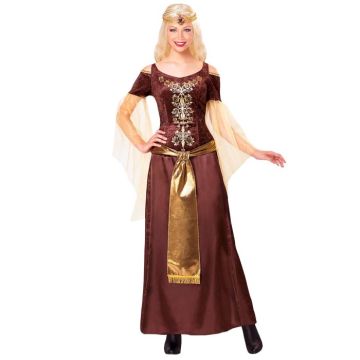 Viking Dress Costume in Brown - 2 pieces