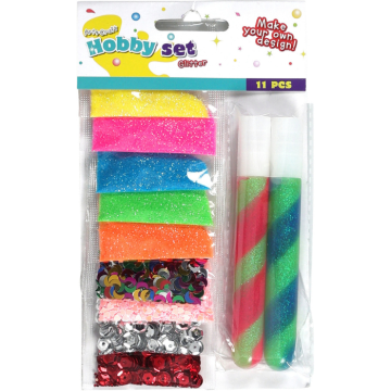 Glitter craft set with glue and glitter