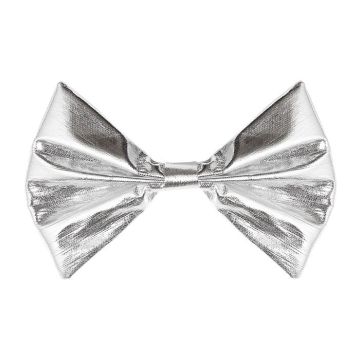 Metallic silver bow tie