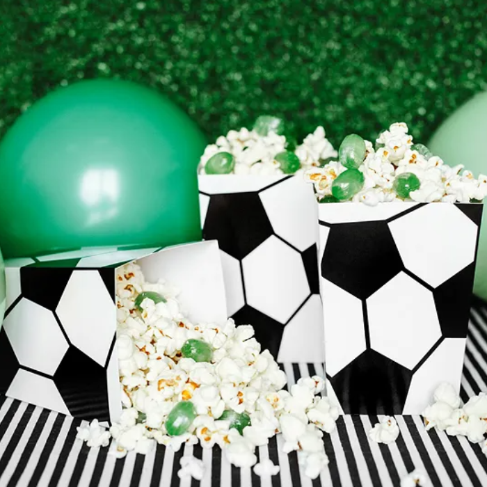 Football-themed popcorn cups 6x - 7x7x12 cm