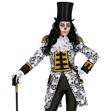 Black and White Skull Parade Coat for Women