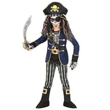 Skeleton Pirate Captain Costume for Boys