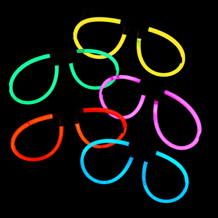 Assorted glow stick glasses - 5 pieces