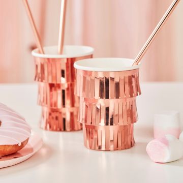 Fringe Cups in Rose Gold 8x - 265 ml