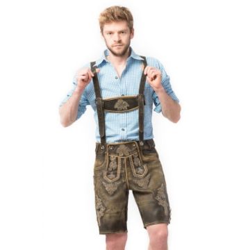Tyrolean lederhosen short retro brown