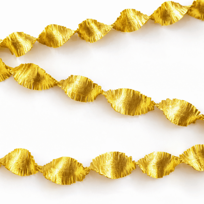 Gold crepe streamer garland - 24 metres