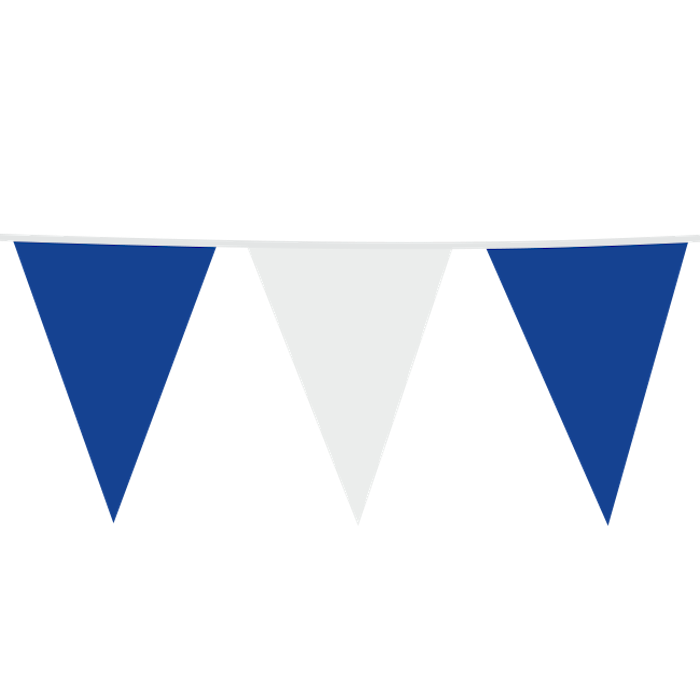 Blue and White Flag Bunting - Flag 30 x 45 cm - 10 meters