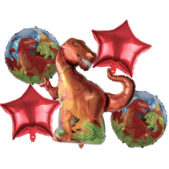 Foil Balloons with Dinosaur Theme 5x