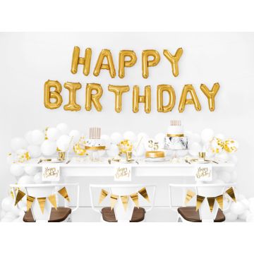 Happy Birthday Gold Foil Balloon - 340 x 35 cm