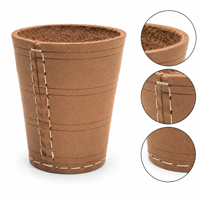 Natural Coloured Leather Dice Cup 1x