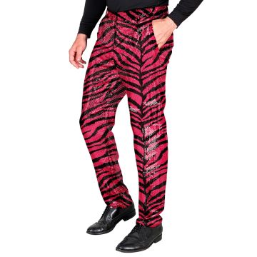 Pink Zebra Sequin Trousers for Men
