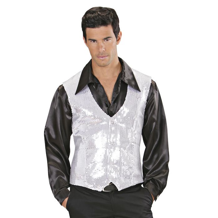 Sequined vest in silver