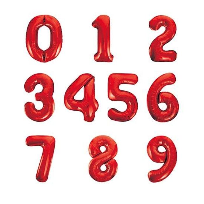 Number balloons red 86 cm