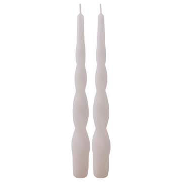 Twisted taper candles ivory 2x - 24 cm