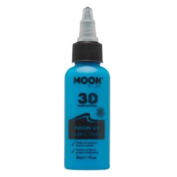 Neon UV Fabric Paint Blue 30 ml Moon Creations