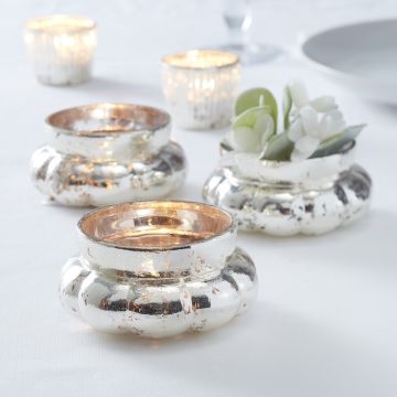 Silver Tealight Holder - 4.5 x 10 cm