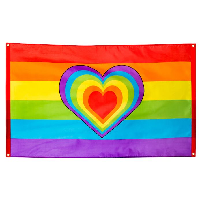 Rainbow heart banner - 90x150 cm