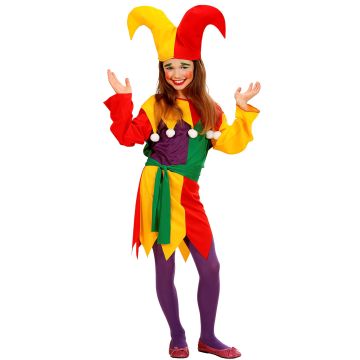 Colourful Jester Costume for Girls