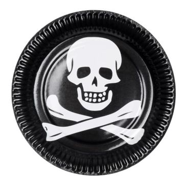 Pirate plates with skull design 10x - Ø 23 cm