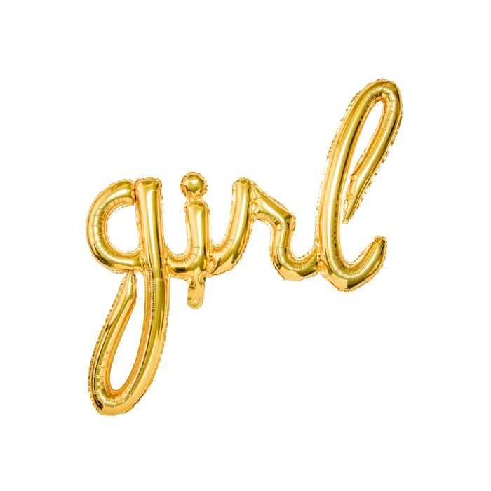 Gold coloured Girl letter foil balloon for girl - 77x70 cm