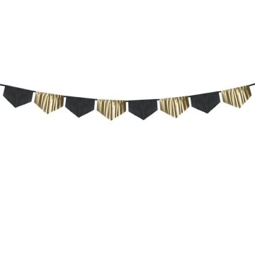 Black and gold foil fringe garland - 3 m