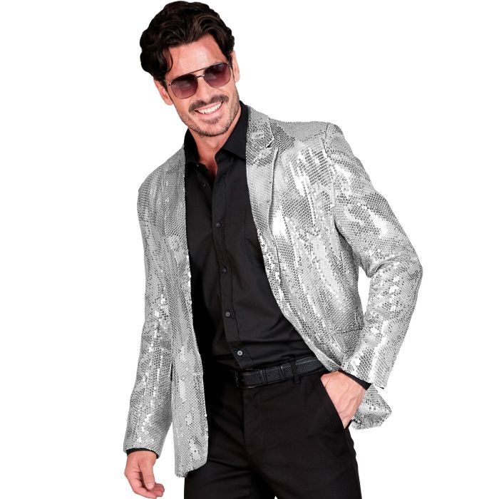 Silver sequin jacket for men