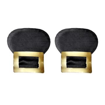 Shoe Buckle Gold Leather Look