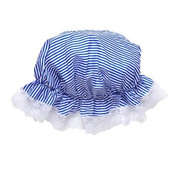 Striped Lace Hat Blue/White