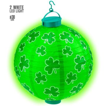 St. Patricks LED Lanterne med Kløver - Ø 30 CM