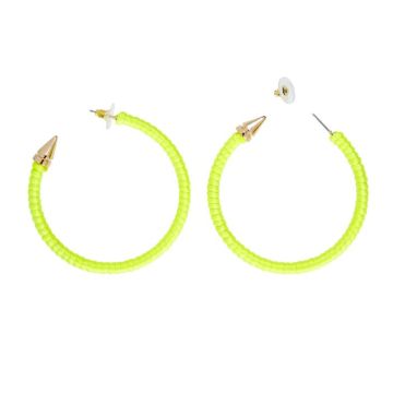 80's Earrings Hoops Yellow